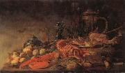 Frans Ryckhals Fruit and Lobster on a Table oil painting reproduction